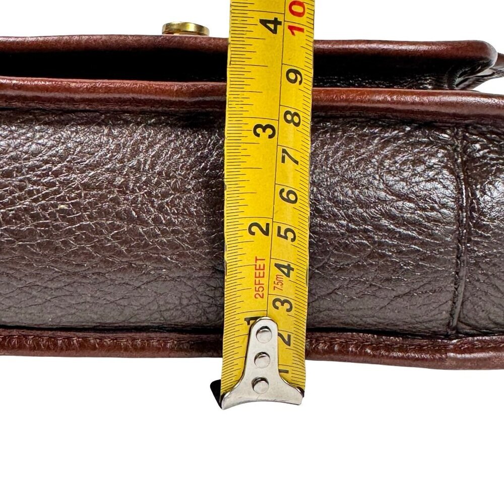 Fossil Heritage Crossbody Bag Top Handle Black Brown Leather Preppy - Picture 16 of 16